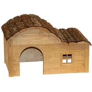 Comparateur de prix : Maison pour rongeur - KERBL - Nature - Toit galbé - 40 x 25 x 25 cm