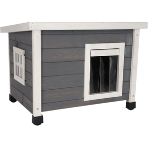 KERBL Maison pour chat Rustica - 57x45x43 cm - Gris pas cher