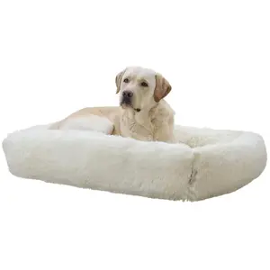 Comparateur de prix : Kerbl Lit douillet Fluffy - Crème - 100 x 70 cm