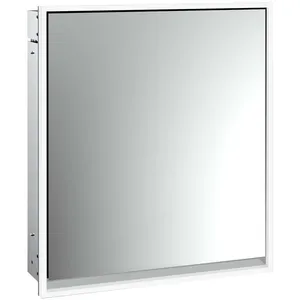 Emco, Armoire de toilette, loft armoire de toilette lumineuse, 600 mm, modèle à encastrer, aluminium/miroir (64.30 x 17.50 x 73.30 cm)