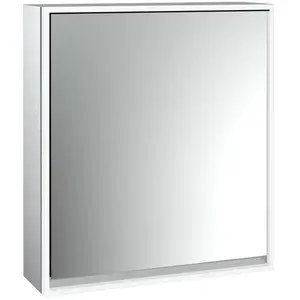 Emco, Armoire de toilette, loft armoire de toilette lumineuse, 600 mm, modèle apparent, aluminium/miroir, 979805102 (60 x 17.50 x 73.30 cm)