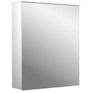 Emco, Armoire de toilette, pure 2 Armoire à glace éclairée LED avec miroir lumineux, 1 porte Butée interchangeable, 60 (60 x 15.30 x 71.10 cm)