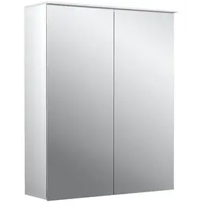 Emco, Armoire de toilette, pure 2 Design armoire de toilette LED avec miroir lumineux, 2 portes, 600x711x153mm, 979705402 (60 x 15.30 x 71.10 cm)