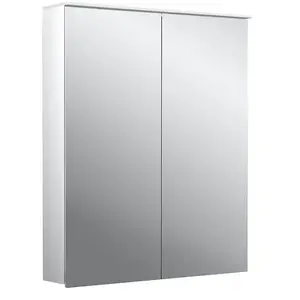 Emco, Armoire de toilette, flat 2 armoire de toilette lumineuse LED avec voile lumineux, 2 portes, 600x711x113mm, 97970640 (60 x 11.30 x 71.10 cm)