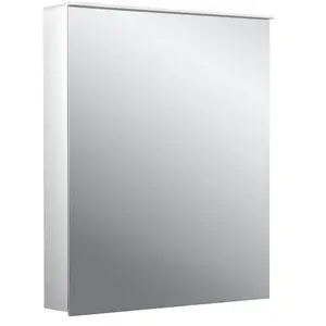 Emco, Armoire de toilette, flat 2 Armoire à glace éclairée LED avec miroir lumineux, 1 porte Butée réversible, 600x71 (60 x 11.30 x 71.10 cm)