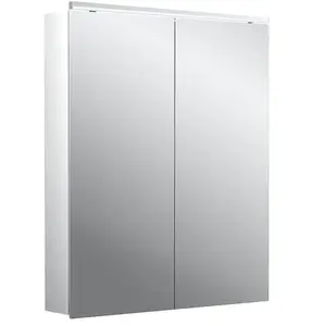 Emco, Armoire de toilette, flat 2 Classic armoire de toilette lumineuse LED avec éclairage à poser, 2 portes, 600x711x11 (60 x 11.30 x 71.10 cm)