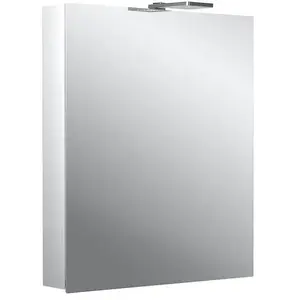 Emco, Armoire de toilette, flat 2 Style Armoire à glace éclairée LED avec spots à poser, 1 porte Butée réversible, 6 (70.50 x 11.30 x 71.10 cm)
