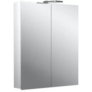 Emco, Armoire de toilette, flat 2 Style armoire de toilette lumineuse LED avec spots à poser, 2 portes, 600x711x113mm, 97 (60 x 11.30 x 71.10 cm)