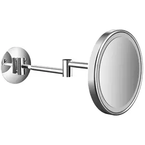 Emco, Miroir cosmétique, Miroir de rasage/cosme à LED PURE LED rond, 2 bras, 3 positions, capteur tactile chromé