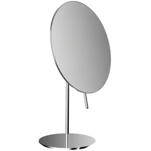 Emco, Miroir cosmétique, pure miroir à poser, rond, 202 mm, avec poignée, chrome, 109400112