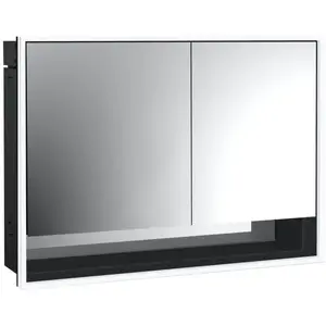 Emco, Armoire de toilette, loft armoire de toilette lumineuse avec compartiment inférieur, 1000mm, 2 portes, modèle à (104.30 x 17.50 x 73.30 cm)