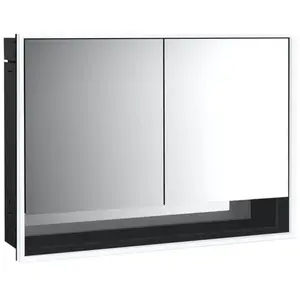 Emco, Armoire de toilette, loft armoire de toilette lumineuse avec compartiment inférieur, 1000mm, 2 portes, modèle à (104.30 x 17.50 x 73.30 cm)