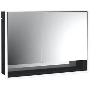Emco, Armoire de toilette, loft armoire de toilette lumineuse avec compartiment inférieur, 1000mm, 2 portes, modèle à (104.30 x 17.50 x 73.30 cm)