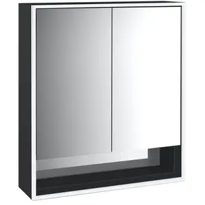 Emco, Armoire de toilette, loft armoire de toilette lumineuse avec compartiment inférieur, 600 mm, modèle apparent (64.40 x 17.50 x 73.30 cm)