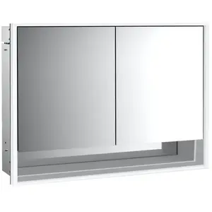 Emco, Armoire de toilette, loft armoire de toilette lumineuse avec compartiment inférieur, 1000mm, 2 portes, modèle à (104.30 x 104.30 x 73.30 cm)