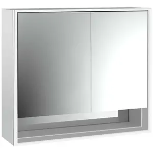 Emco, Armoire de toilette, loft armoire de toilette lumineuse avec compartiment inférieur, 800mm, 2 portes, modèle apparent (87.50 x 92 x 27 cm)