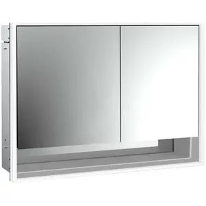 Emco, Armoire de toilette, loft armoire de toilette lumineuse avec compartiment inférieur, 1000mm, 2 portes, modèle à (87.50 x 111.50 x 27 cm)
