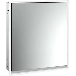 Emco, Armoire de toilette, loft armoire de toilette lumineuse, 600 mm, modèle à encastrer, aluminium/blanc, 979806101 (64.30 x 17.50 x 73.30 cm)