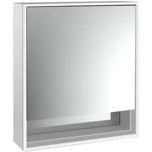 Emco, Armoire de toilette, loft armoire de toilette lumineuse avec compartiment inférieur, 600 mm, modèle apparent (64.40 x 17.50 x 73.30 cm)