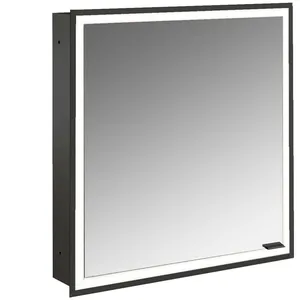 Emco, Armoire de toilette, prime Facelift armoire de toilette lumineuse, 600 mm, 1 porte, charnières à gauche, modèle e (60 x 15.20 x 73 cm)
