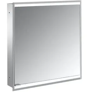 Emco, Armoire de toilette, prime 2 Facelift Armoire à glace éclairée, 600 mm, 1 porte, charnières à gauche, avec paro (58.30 x 15.20 x 70 cm)