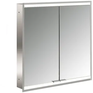 Emco, Armoire de toilette, prime 2 Facelift armoire de toilette lumineuse, 600 mm, 2 portes, modèle encastré, 9497 (60.40 x 15.20 x 72.70 cm)