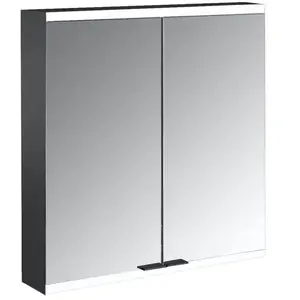 Emco, Armoire de toilette, prime Facelift armoire de toilette lumineuse, 600 mm, 2 portes, avec parois latérales réfléc (60 x 15.20 x 70 cm) pas cher
