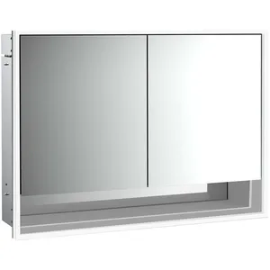 Emco, Armoire de toilette, loft armoire de toilette lumineuse avec compartiment inférieur, 1000mm, 2 portes, modèle à e (104.30 x 17.50 x 73.30 cm)
