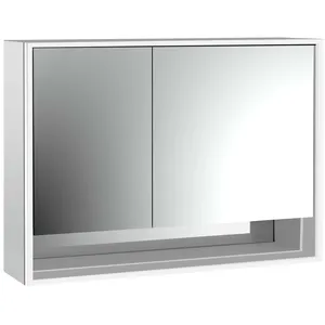 Emco, Armoire de toilette, loft armoire de toilette lumineuse avec compartiment inférieur, 1000mm, 2 portes, modèle appa (104.40 x 17.50 x 73.30 cm)