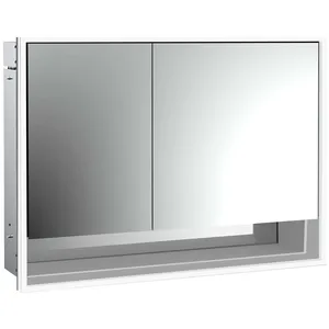 Emco, Armoire de toilette, loft armoire de toilette lumineuse avec compartiment inférieur, 1000mm, 2 portes, modèle à e (104.30 x 17.50 x 73.30 cm)