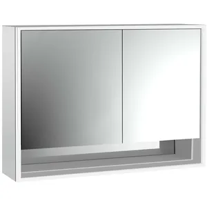 Emco, Armoire de toilette, loft armoire de toilette lumineuse avec compartiment inférieur, 1000mm, 2 portes, modèle appa (104.40 x 17.50 x 73.30 cm)