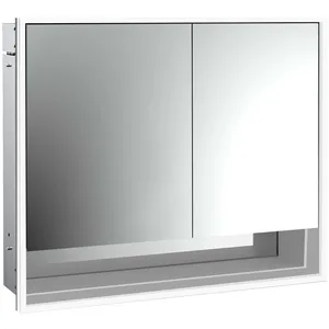 Emco, Armoire de toilette, loft armoire de toilette lumineuse avec compartiment inférieur, 800mm, 2 portes, modèle à en (84.30 x 17.50 x 73.30 cm)