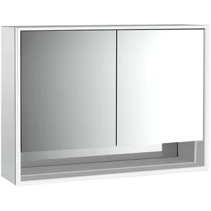 Emco, Armoire de toilette, loft armoire de toilette lumineuse avec compartiment inférieur, 1000mm, 2 portes, modèle appa (104.40 x 17.50 x 73.30 cm)
