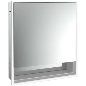 Emco, Armoire de toilette, loft armoire de toilette lumineuse avec compartiment inférieur, 600 mm, modèle à encastrer (64.30 x 17.50 x 73.30 cm)