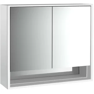 Emco, Armoire de toilette, loft armoire de toilette lumineuse avec compartiment inférieur, 800mm, 2 portes, modèle appar (84.40 x 17.50 x 73.30 cm)