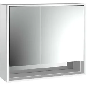 Emco, Armoire de toilette, loft armoire de toilette lumineuse avec compartiment inférieur, 800mm, 2 portes, modèle appar (84.40 x 17.50 x 73.30 cm)