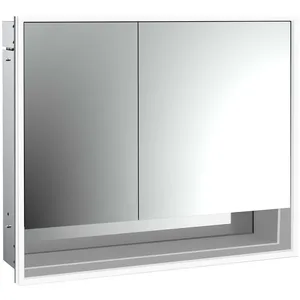 Emco, Armoire de toilette, loft armoire de toilette lumineuse avec compartiment inférieur, 800mm, 2 portes, modèle à en (84.30 x 17.50 x 73.30 cm)
