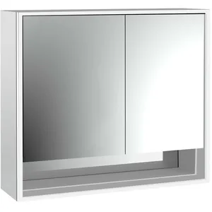 Emco, Armoire de toilette, loft armoire de toilette lumineuse avec compartiment inférieur, 800mm, 2 portes, modèle appar (84.40 x 17.50 x 73.30 cm)