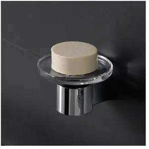 Emco 353000100 Porte-savon System 2 Modèle mural Verre cristal transparent Chromé pas cher