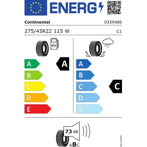275/45 Wr22 Tl 115w Co Cross Contact Rx Lr Hl 27545WR22TCRCONTRXHL Continental pas cher