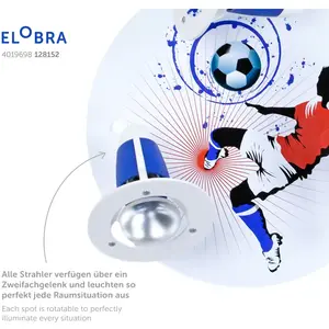 Elobra Soccer Plafonnier Bleu/blanc Motif football