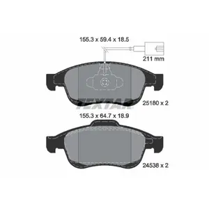 Remblokkenset schijfrem 2518001 Textar pas cher
