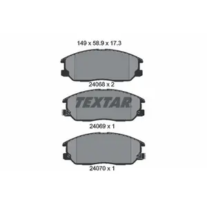 Remblokkenset schijfrem 2406801 Textar pas cher