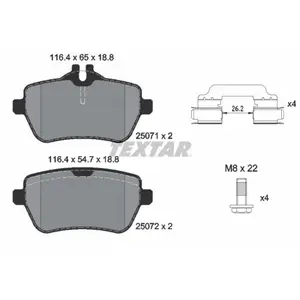 Remblokkenset schijfrem 2507101 Textar pas cher