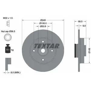 Remschijf 92133303 Textar pas cher