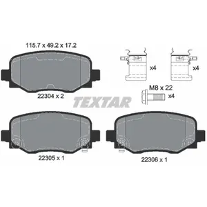 Remblokkenset schijfrem 2230401 Textar pas cher