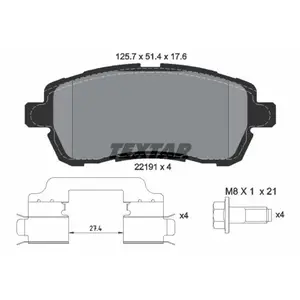 Remblokkenset schijfrem 2219103 Textar pas cher