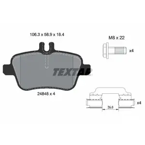 Remblokkenset schijfrem 2484805 Textar pas cher
