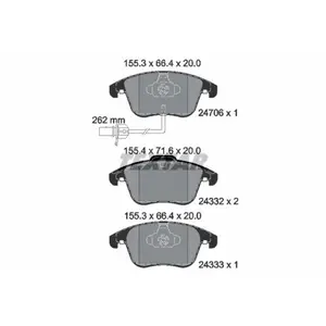 Remblokkenset schijfrem 2470601 Textar pas cher