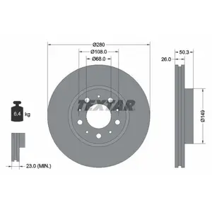 TEXTAR Disques de frein pour VOLVO: S70, V70, C70, V90, 850, 960, XC 70, S90 (Ref: 92066703) pas cher